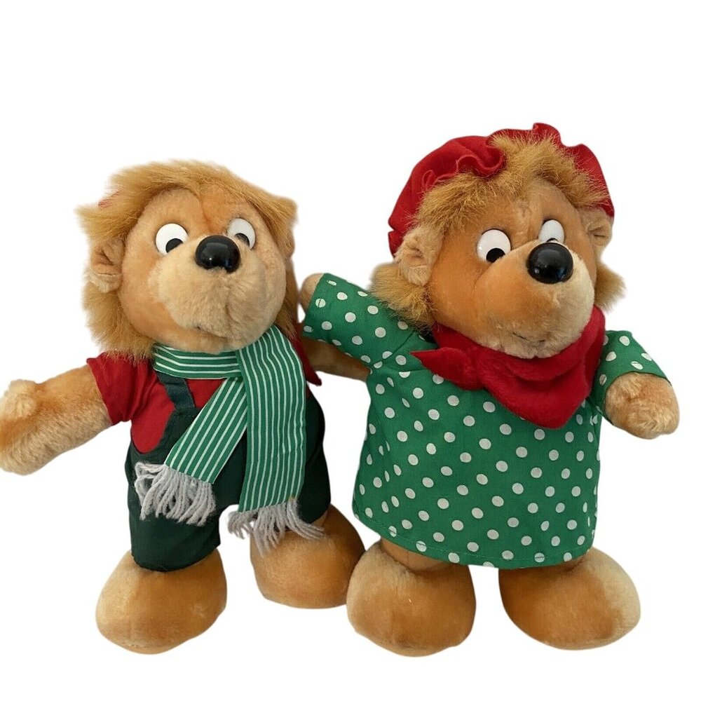 Vintage Berenstain Bears Mama Son Winter Magic 10" Plush Applause Christmas